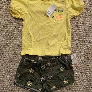 NEW GAP shirt and flower shorts